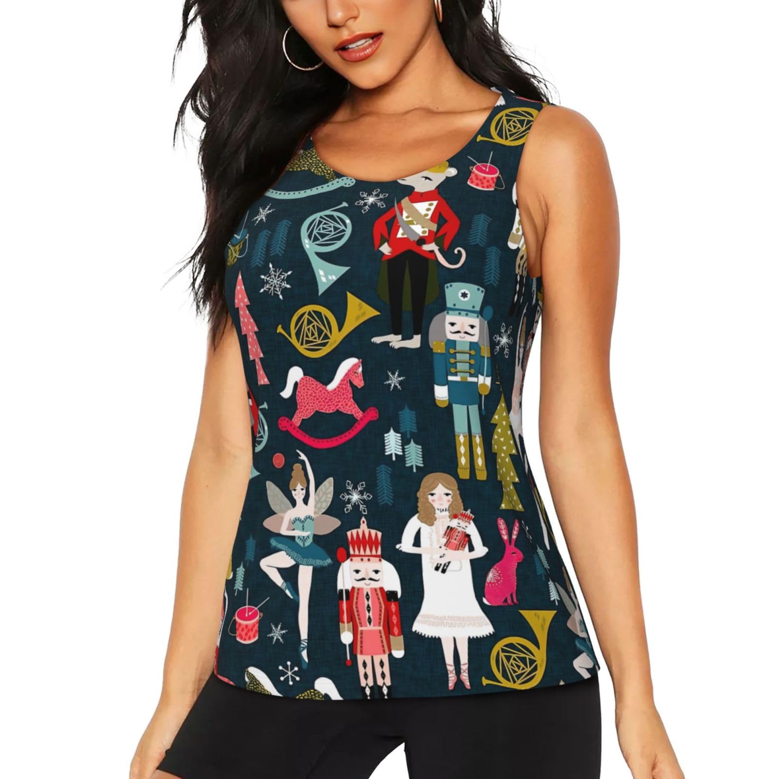 Camiseta sin mangas con espalda cruzada de cascanueces chaleco para mujer 8
