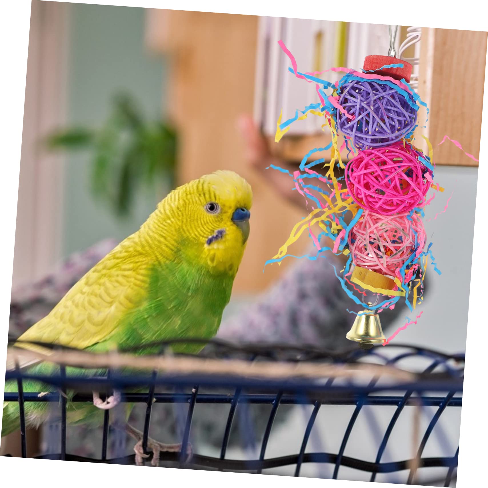 BESPORTBLE 3sätze Vogelspielzeug Bunte Baumwollseil Und Papierschnipsel-hängespielzeuge Für Papageien Wellensittiche Und Andere Kleine Vögel Teiliges Spielset Aktivität Und Nestbau