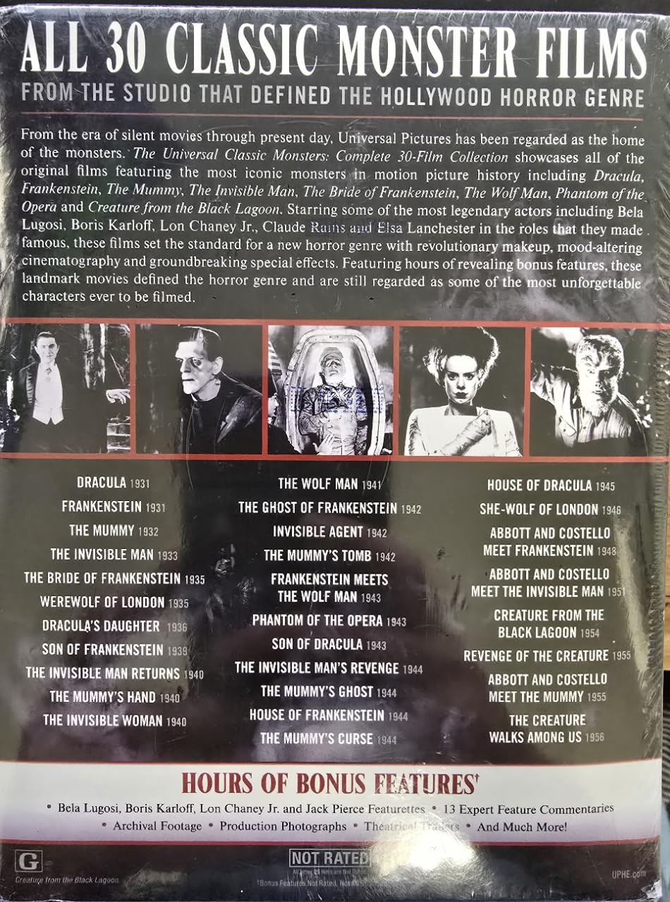 Universal Classic Monsters Complete 30 Film Collection DVD image 2