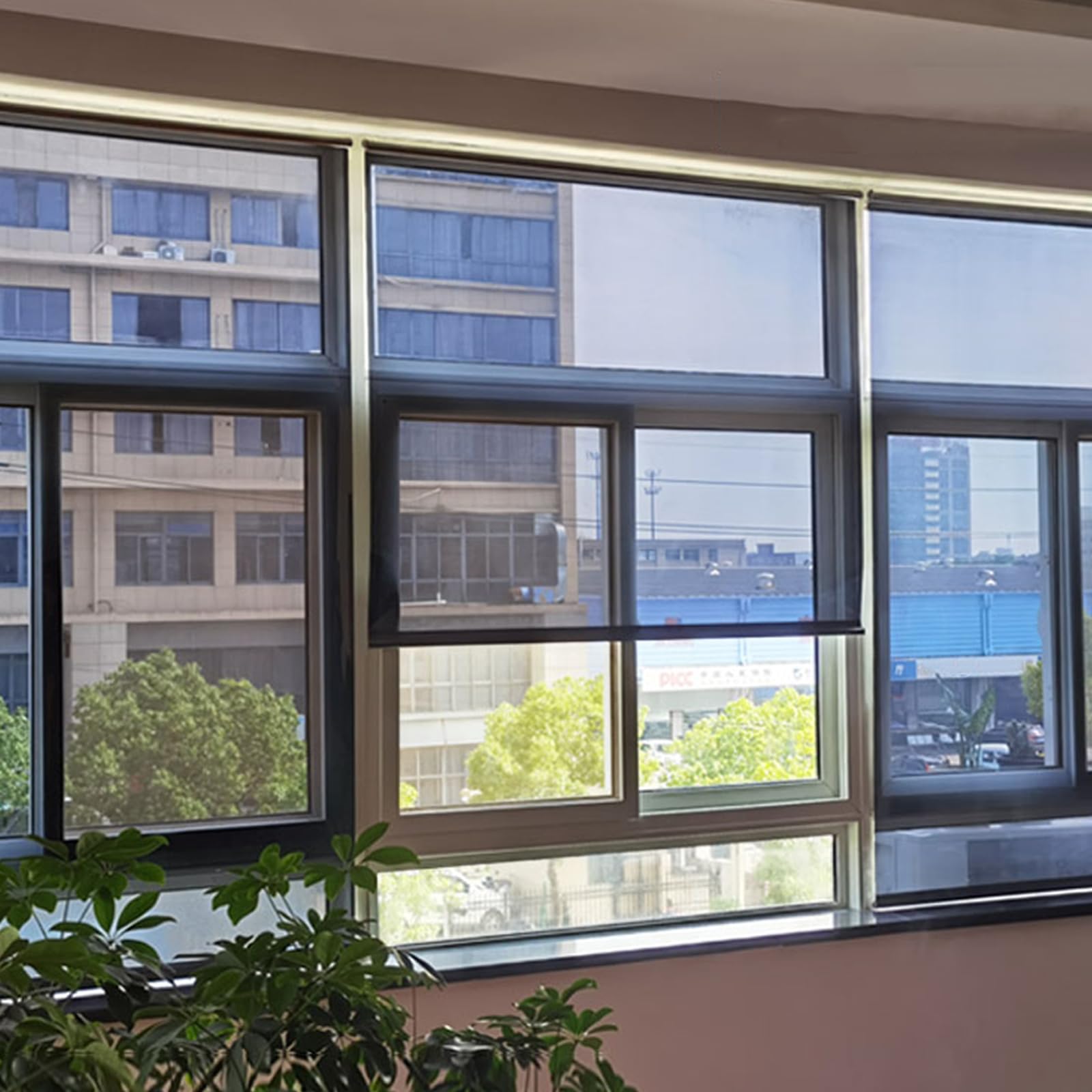 Sonnenschutz Rollo Innen,Sonnenschutz Fenster Verdunkelungrollo,einziehbare Temporäre Jalousien,Sichtschutz,UV Schutz,Ohne Bohren,für Fenster,Schlafzimmer,Breite X Höhe (80cm x 200cm)