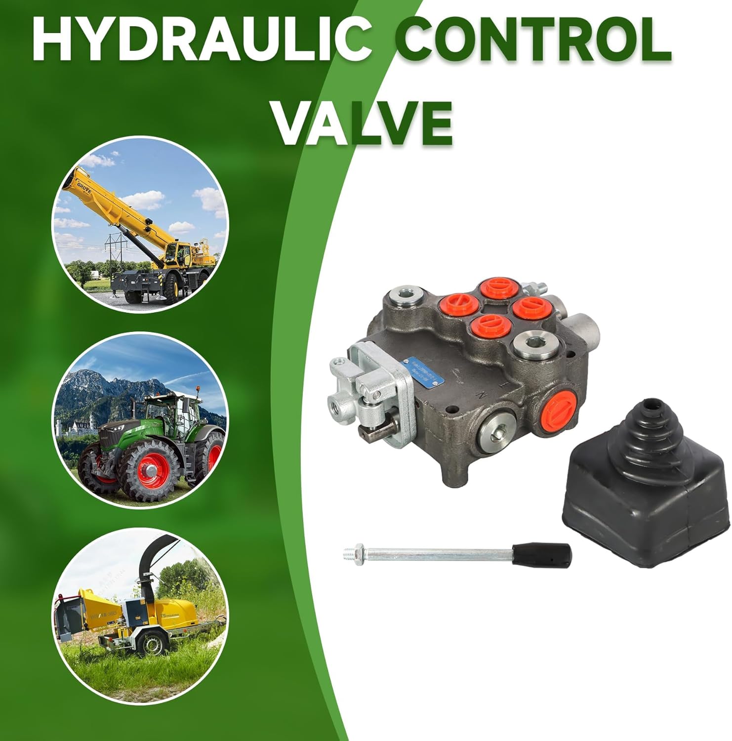 ALL-CARB 2 Spool Hydraulic Directional Control Valve 21GPM 3625PSI SAE Ports for Tractor Loader