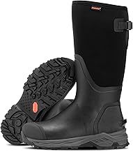 Showave Men's Rubber Hunting Boots, Waterproof Rain Boots Insulated Neoprene Mud Boot, Durable Arctic Outdoor Working Boot with Steel Shank