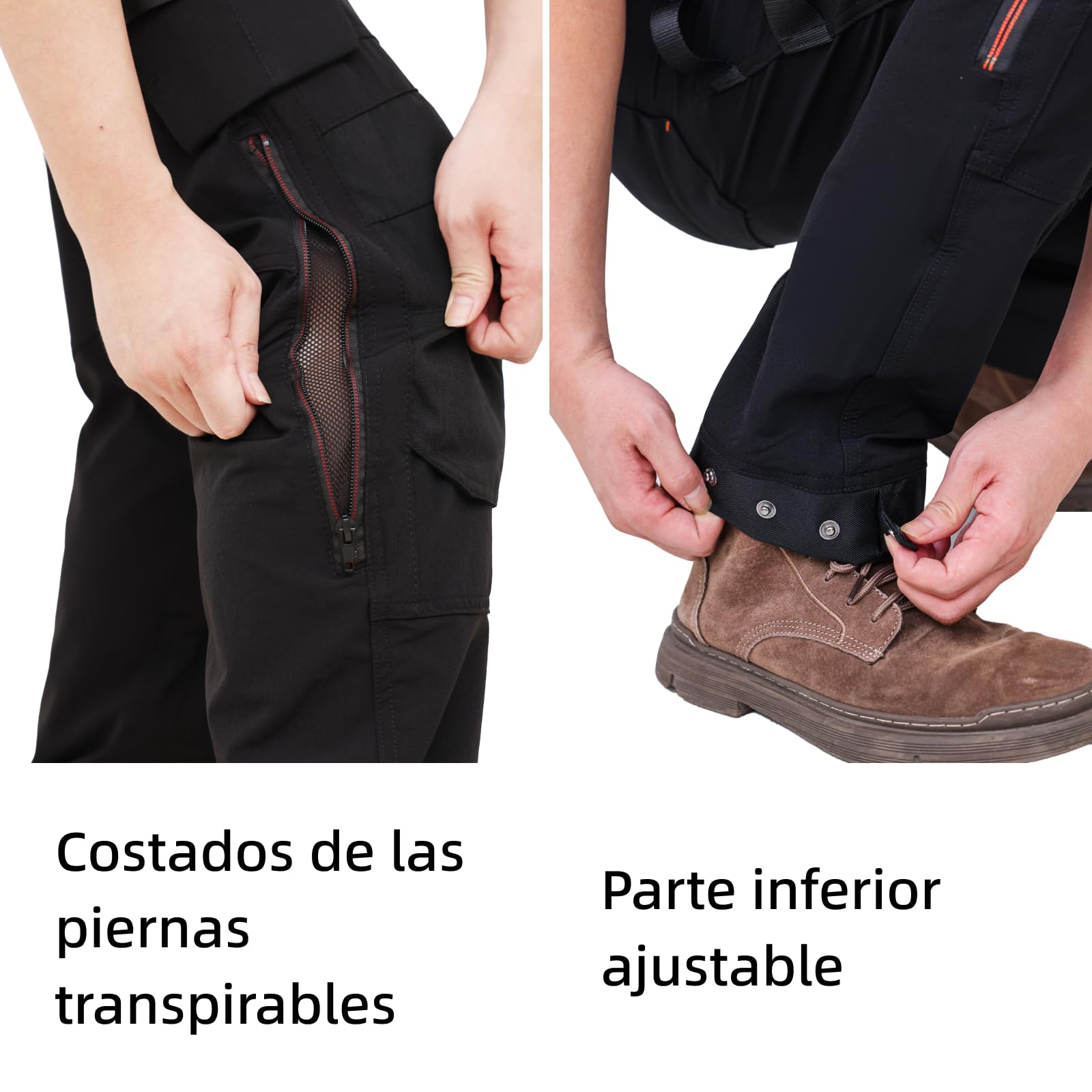 WORK IDEA Męskie spodnie robocze Slim-Fit Stretch - krytyczne obszary materiału Cordura – wytrzymała elegancja do różnorodnych wymagań pracy.