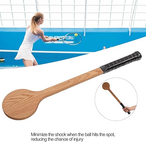 Miniatura 4 de Puntero de tenis para entrenamiento de tenis de roble rojo, cuchara de puntero de tenis de madera dulce, raqueta de entrenamiento con bolsa de