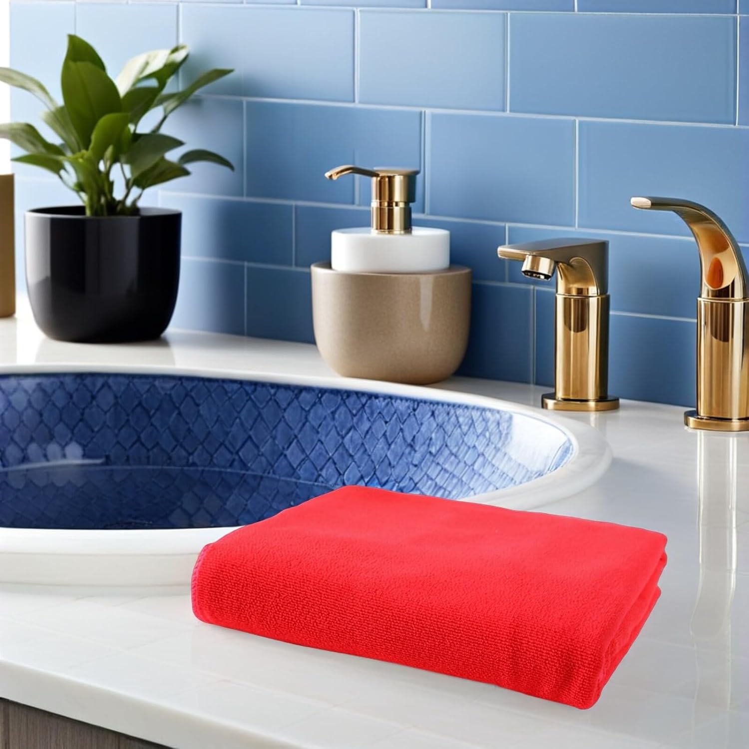 Quick Dry Bath Towel Extra Large Lightweight Towel for Spa Beach Swimming Camping Red