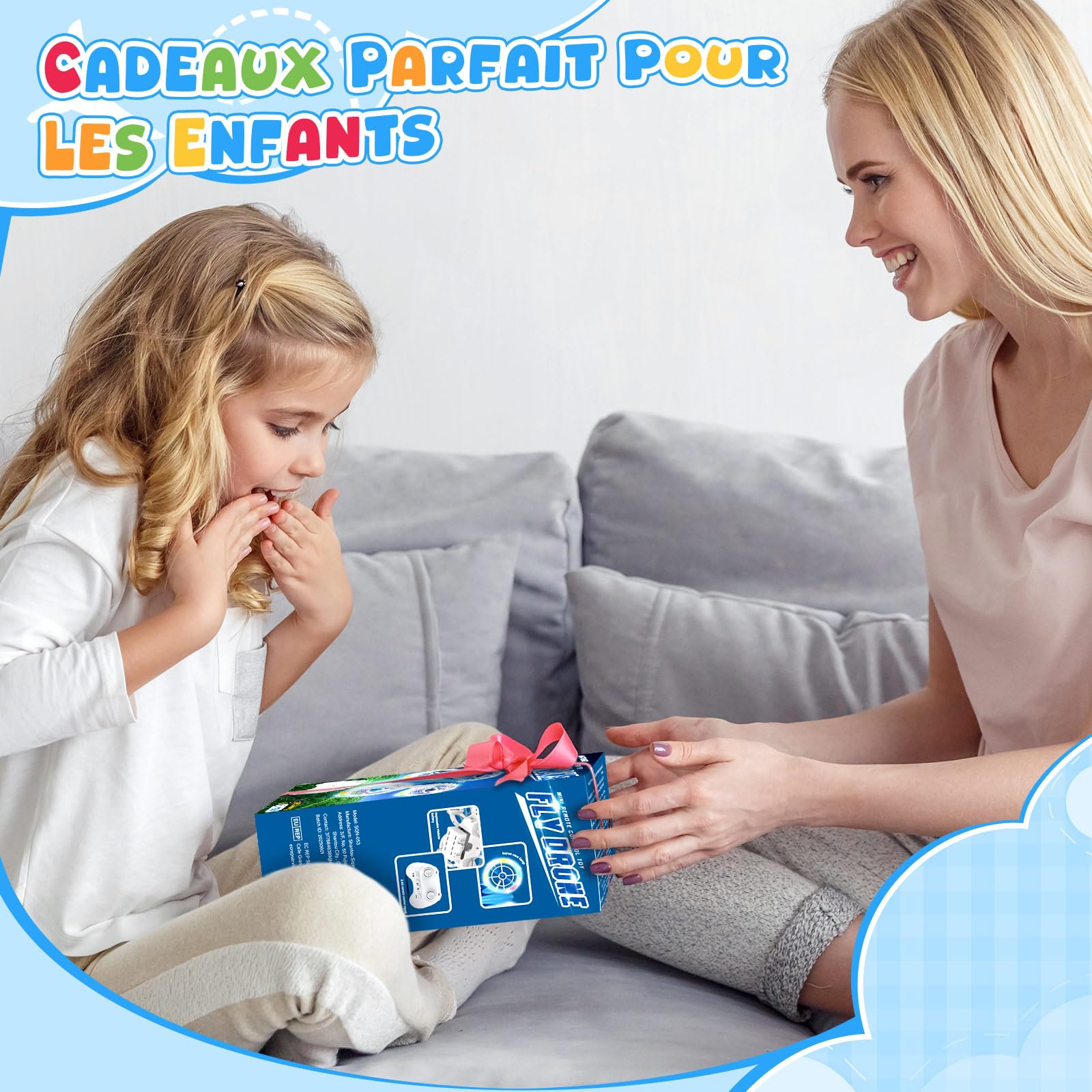 YIKANWEN Drone Enfant, Mini Drone Télécommandé de 6, 7, 8, 9, 10+ Ans, Jouet Avion avec Lumières LED et Piles, Cadeaux pour Garçons et Filles, Convient pour Usage Intérieur et Extérieur
