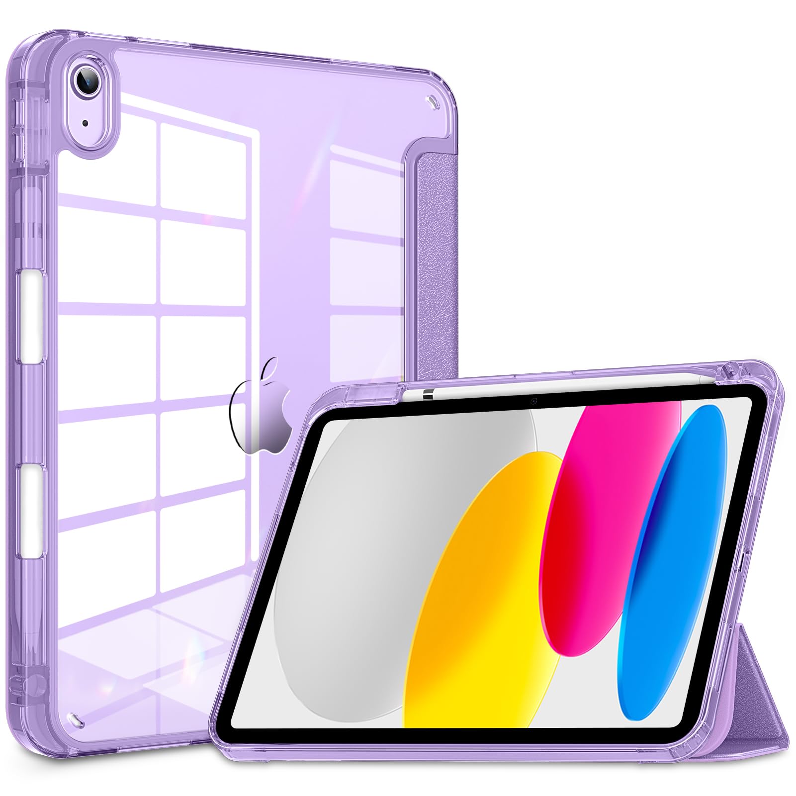 VIKESI for iPad A16 11-inch 2025 and iPad 10th Generation Case 10.9 inch Released in 2022, Matte Slim Hard Back, Soft TPU Frame, Pencil Holder and