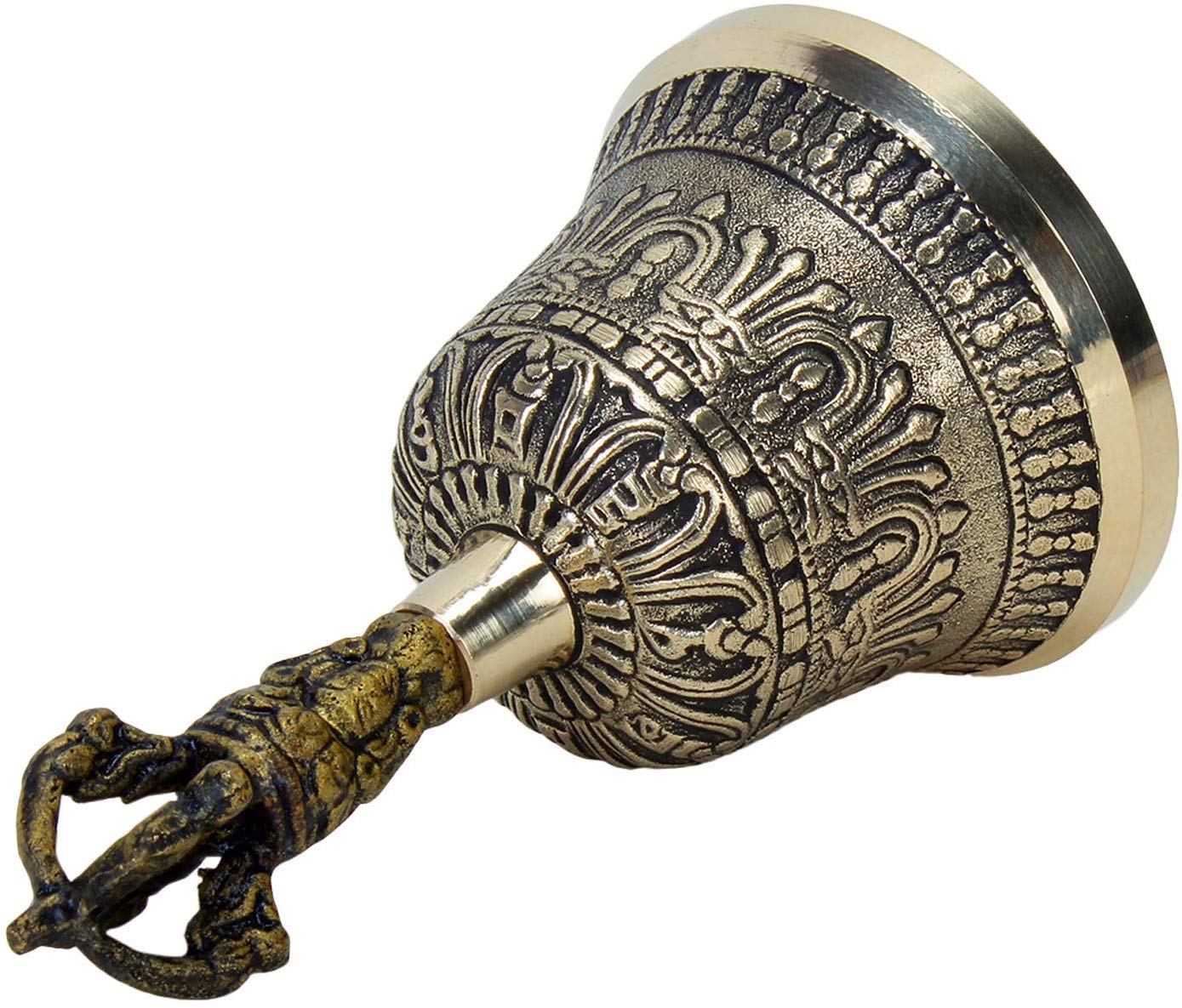 Campanellino Tibetano In Ottone Per Meditazione | 10cm Dorje Vajra Buddhista - Foto 2