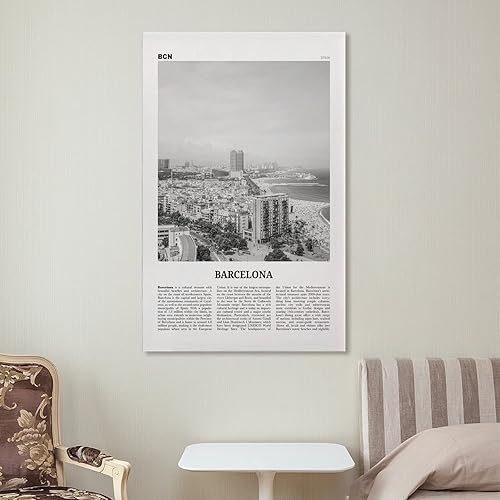 Miniatura 7 de Barcelona Print Playa en blanco y negro, arte de pared de Barcelona, póster de Barcelona, foto de Barcelona, póster de lienzo de Barcelona, arte de