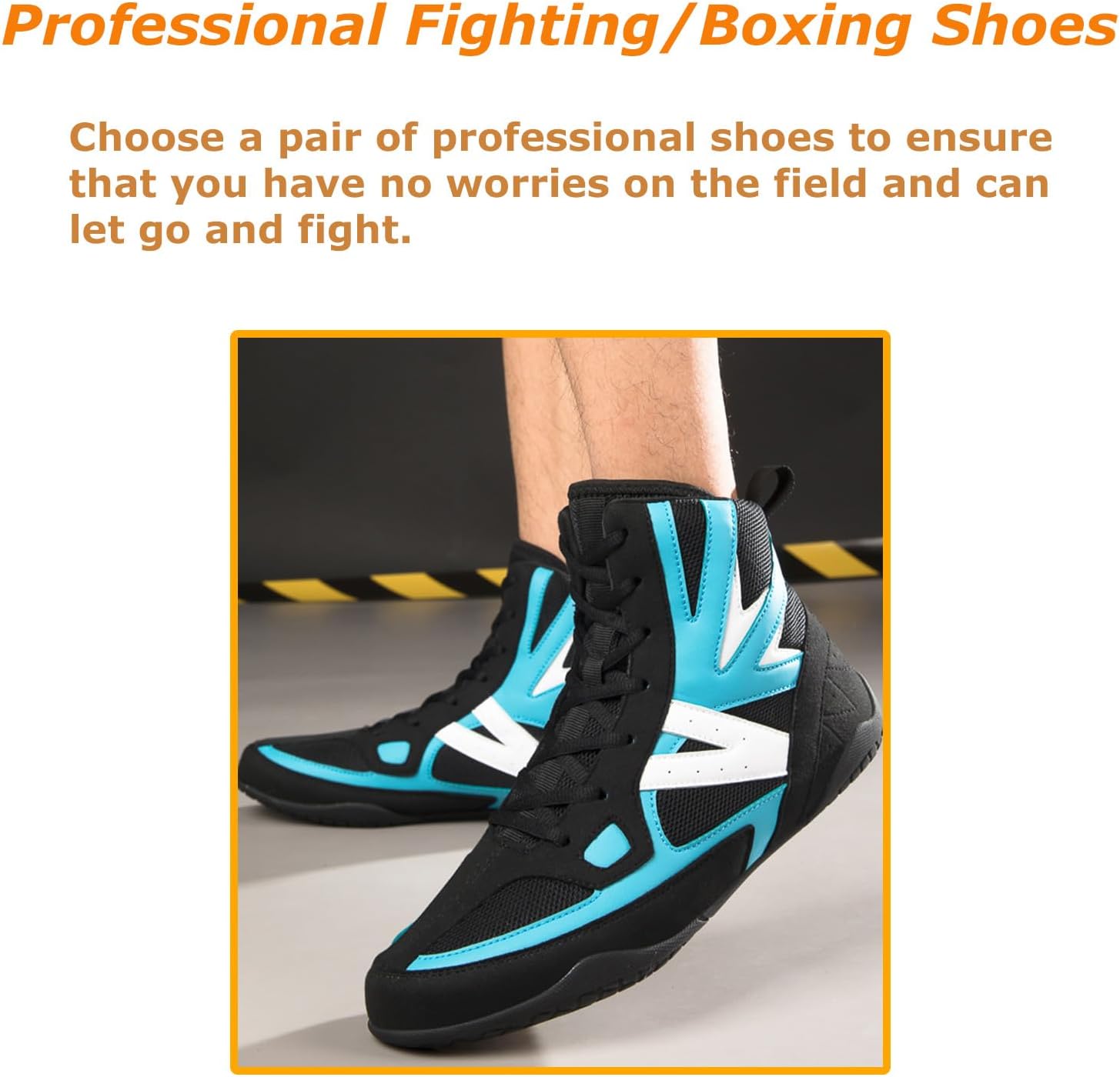 Kervaky Men's wrestling shoes professional boxing shoes fitness shoes lightweight and breathable weightlifting shoes training shoes
