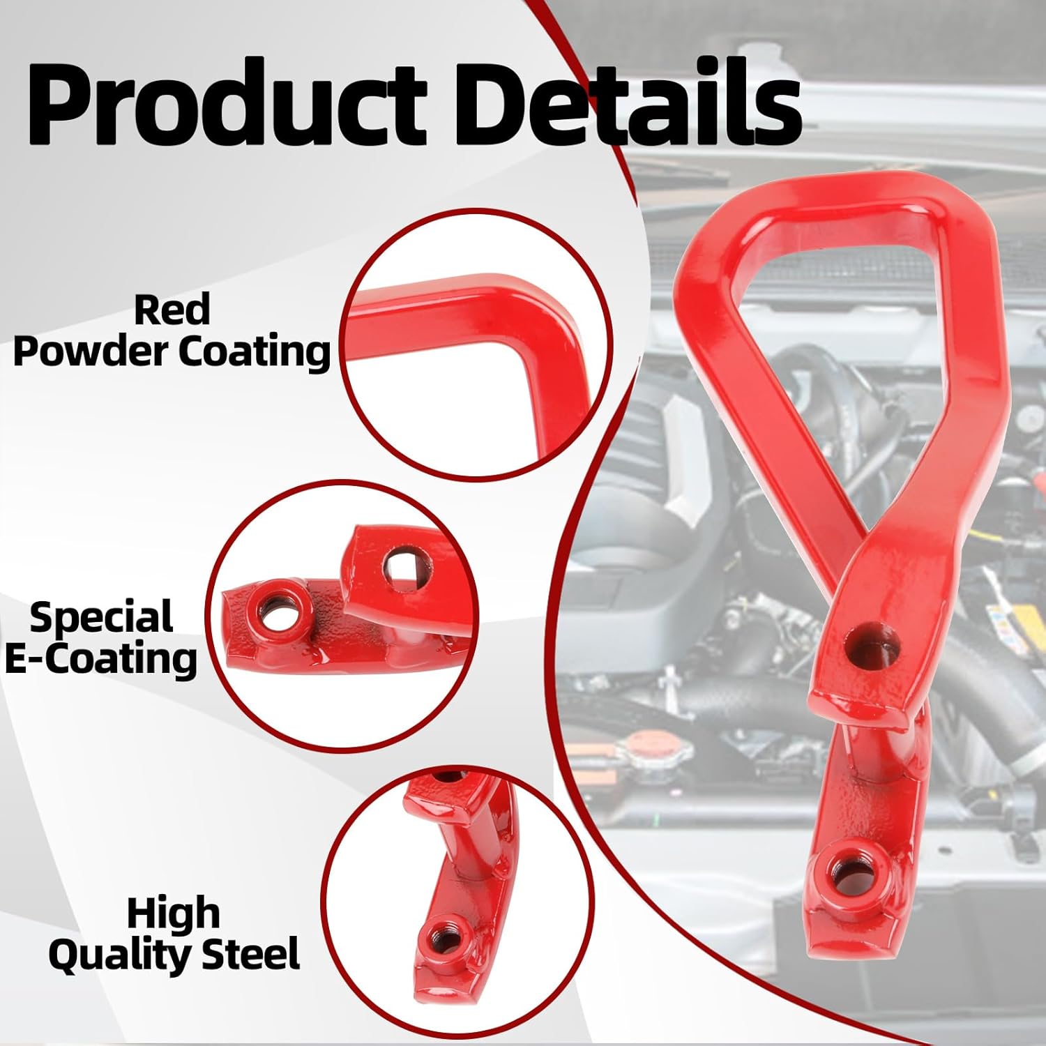 MITZONE Front Tow Hook Compatible with 2019 2020 2021 2022 2023 GMC Sierra 1500 Front Lower Bumper Trailer Replace 84280203