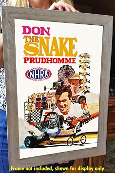Don The Snake Prudhomme Vintage Drag Racing Poster 13"x19"