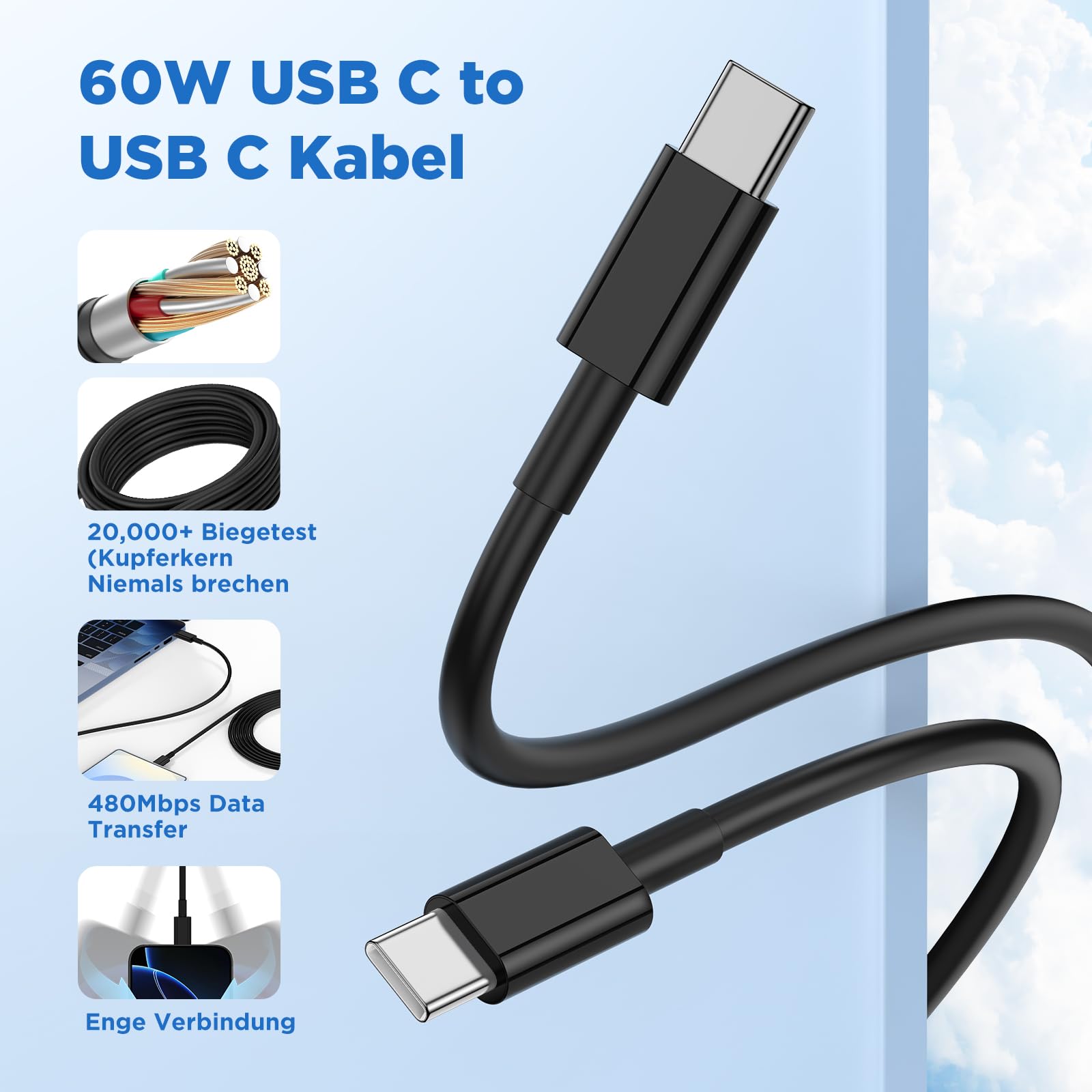 Cargador rápido USB C de 45 W y cable de carga rápida para Samsung Galaxy S26 S25 S24 S23 S22 S21 Ultra A57 A56 A55 A54 A53 A52 A34 A33 A17 A16, tableta, cargador rápido con cable de carga, 1 m x 2 m