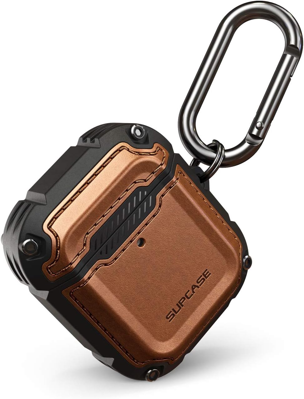 SUPCASE Unicorn Beetle Royal Series Case Designed for Airpods 1 & 2, Full-Body Rugged Protective Cover Case with Carabiner for Apple Airpods 1st & 2nd (Brown)