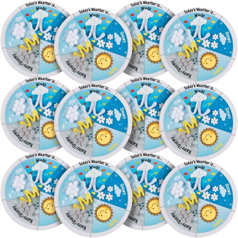 Fun Express Weather Wheel Ck - 12 Pieces - Educational and Learning Activities for Kids