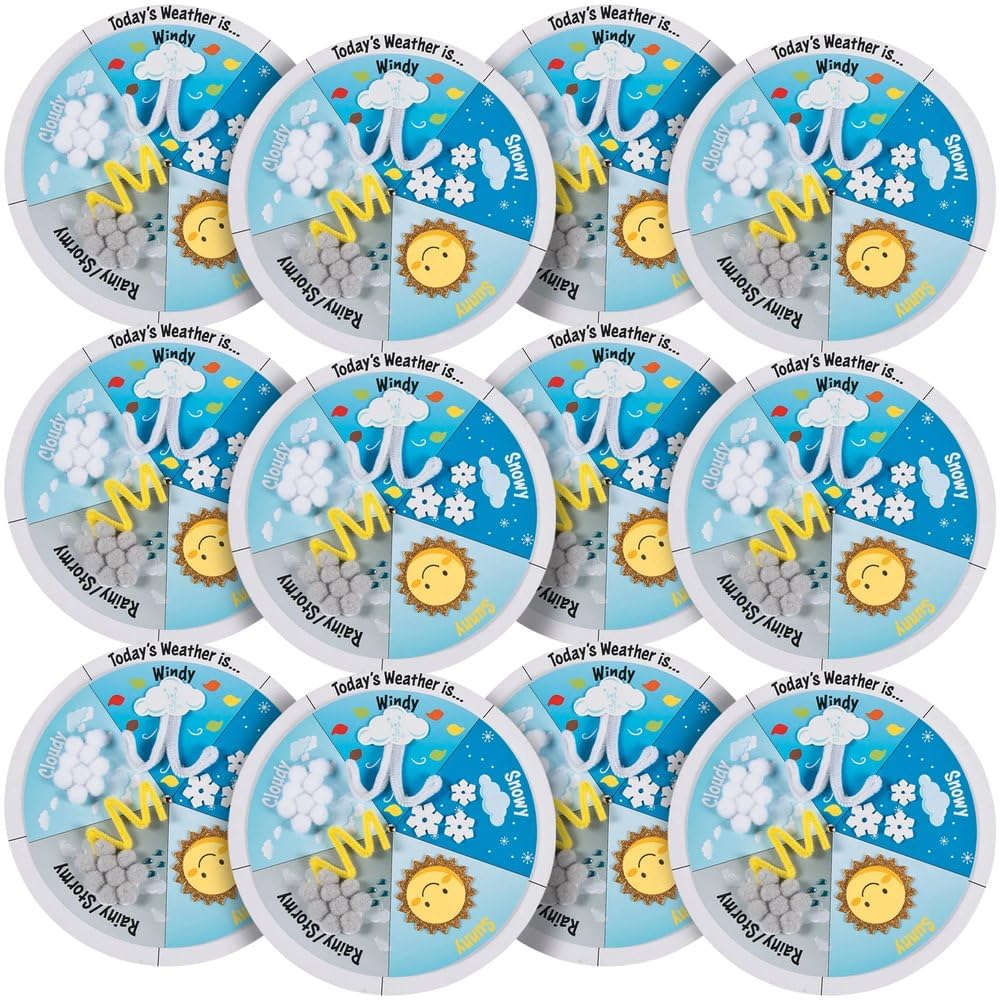 Fun Express Weather Wheel Ck - 12 Pieces - Educational and Learning Activities for Kids