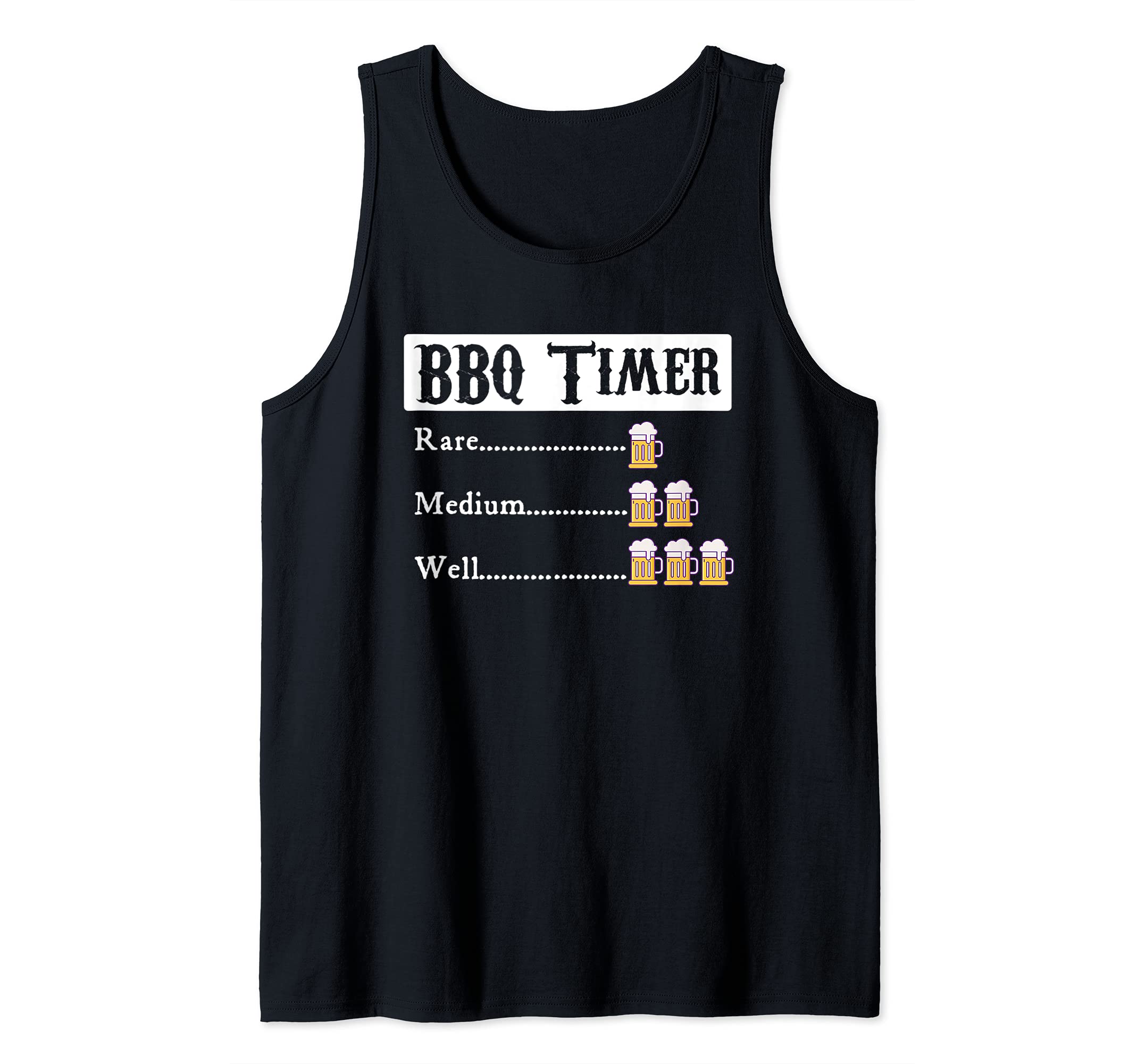 BBQ Timer Barbecue Tank Top, Black, S