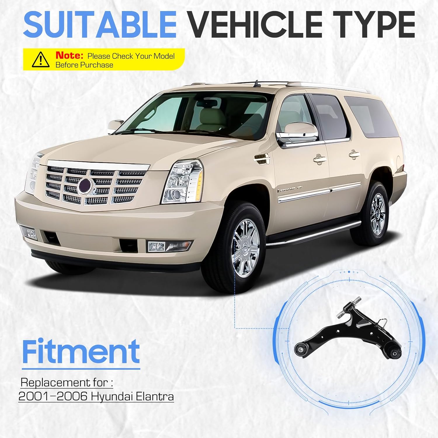 Front Lower Control Arms w/Ball Joint + Inner & Outer Tie Rod End + Front & Rear Sway Bar End Links Suspension Kit for Hyundai Elantra 2001-2006 (10pc)