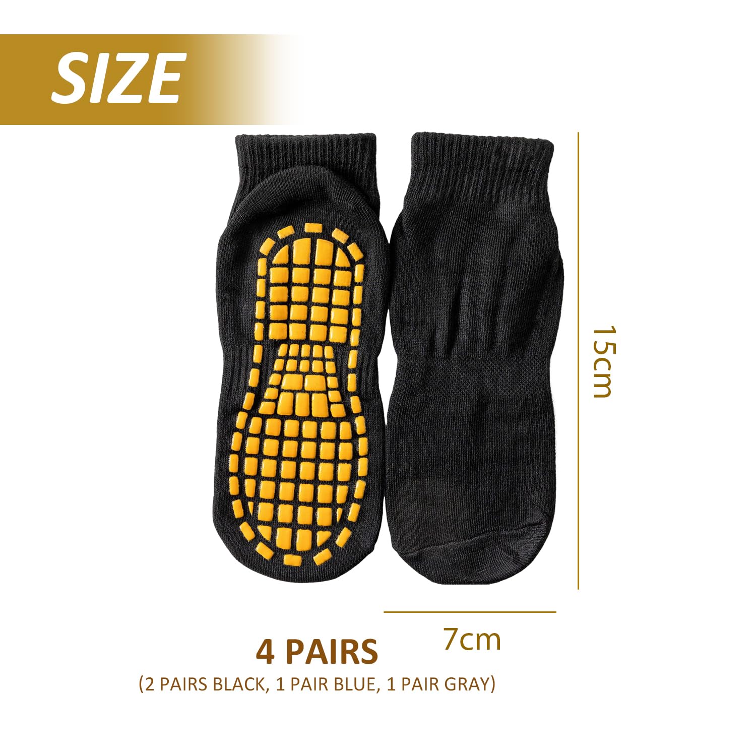 4 Pares De Calcetines Antideslizantes Para Niños, Calcetines De Trampolín, Calcetines De Puntos Antideslizantes, Calcetines De Suelo Interior, Calcetines De Entrenamiento Para Yoga