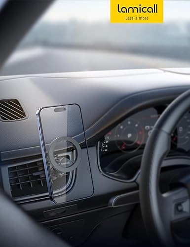 Miniatura 21 de Lamicall Soporte de coche MagSafe - [20 súper imanes] Soporte magnético para teléfono para automóvil, soporte de teléfono para ventilación de aire