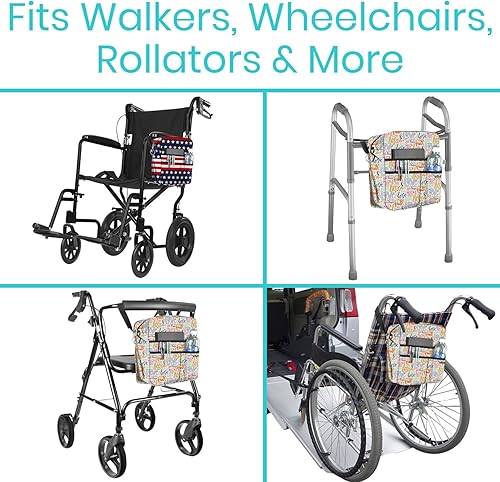 Vista 112 de Bolsa de transporte Vive para andador, universal, para accesorios de sillas de ruedas, andadores, andadores con ruedas y sillas de transporte, que