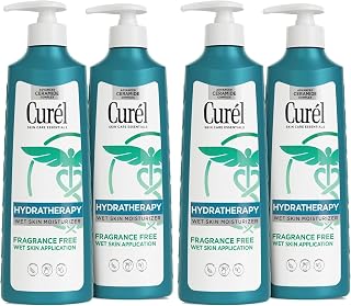 Curel Itch Defense In-Shower Body Lotion, Fragrance Free, 12 Fl Oz (Pack of 4)