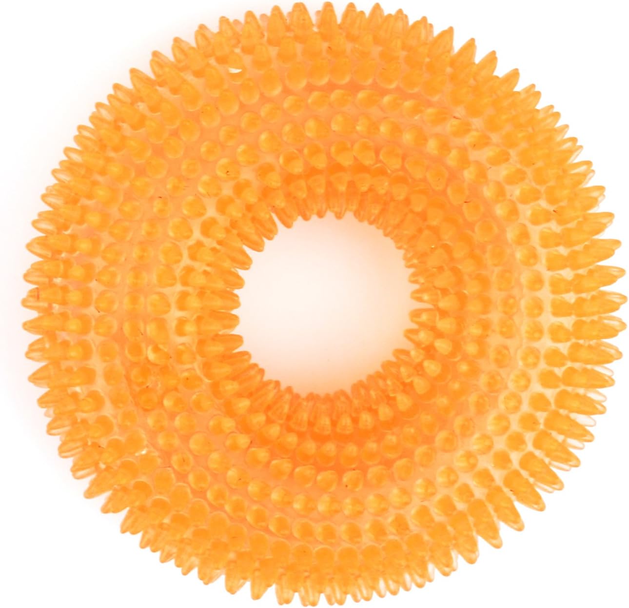 Comtim Durable Dog Chew Toys Dog Chew Toys with Squeaker for Aggressive Chewers,Nearly Indestructible 100% Natural Rubber Dog Toys for Small,Medium and Large Dogs, Orange