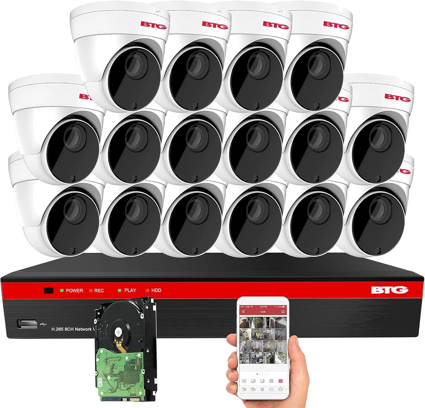 BTG 5MP PoE NVR Security IP Camera System 4K NVR – B07MCW1JWB