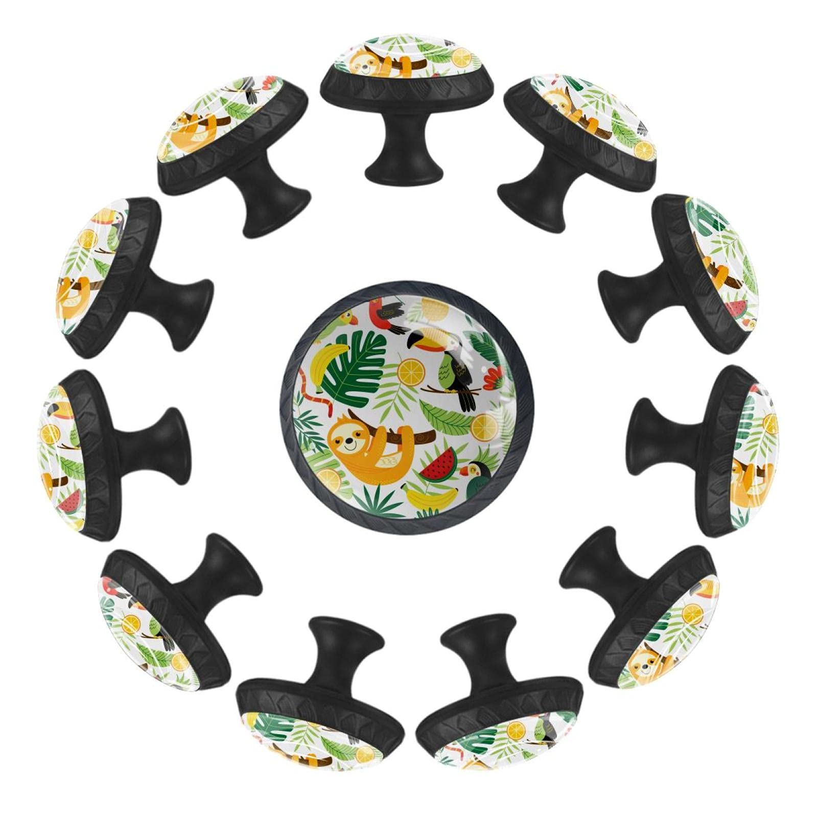 Boutons de tiroir perroquet 35mm lot de 12 poignées rondes en bois pour commode de chambre enfant