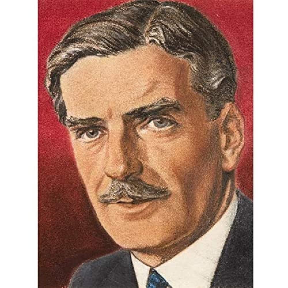 Timym Portrait UK War Secretary Anthony Eden Painting Art Print Canvas Premium Wall Decor Poster Mural