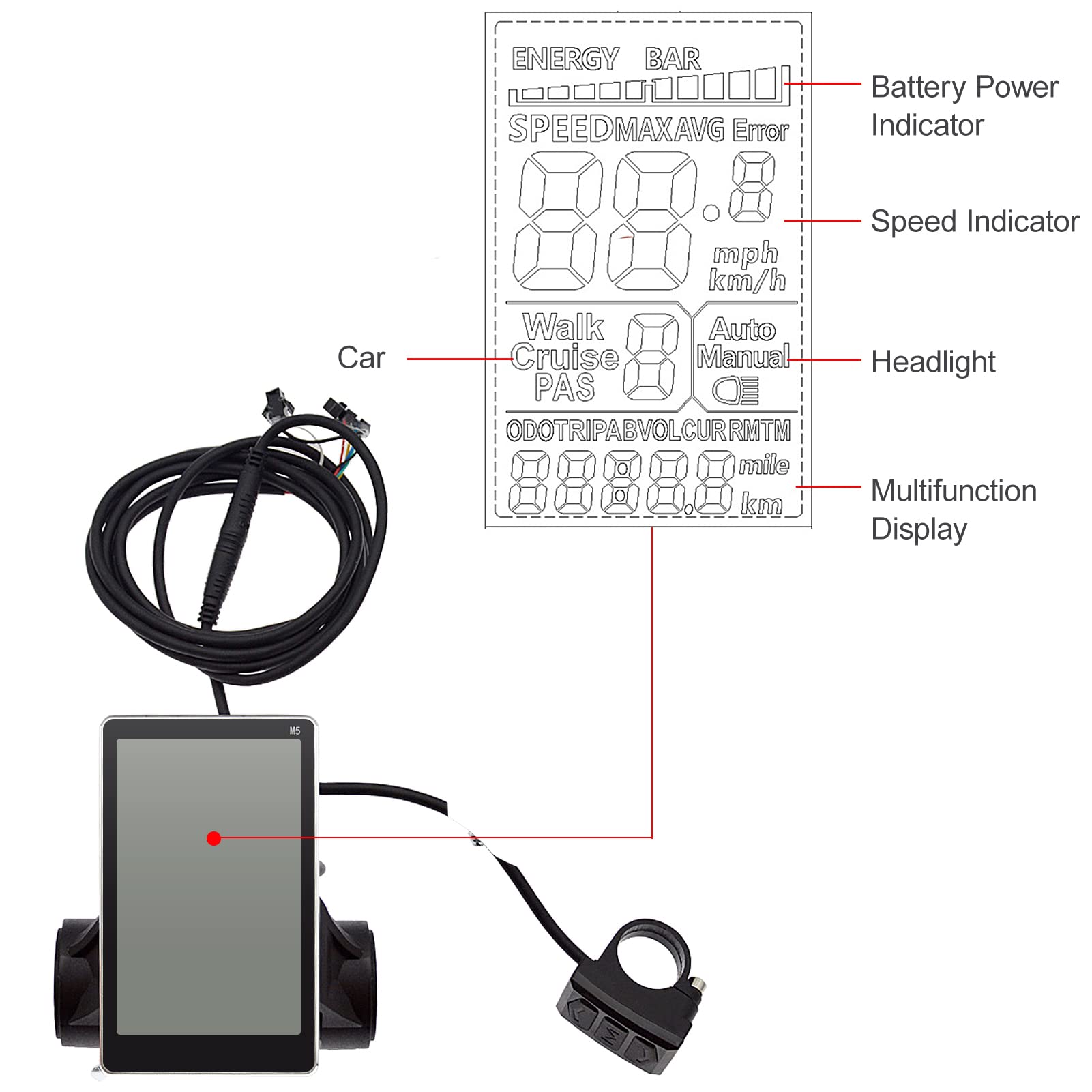 Regulador Patinete Electrico Controlador de motor de scooter eléctrico de aleación de aluminio controlador de motor inteligente sin escobillas + reemplazo de pantalla de instrumentos Controlador Del M