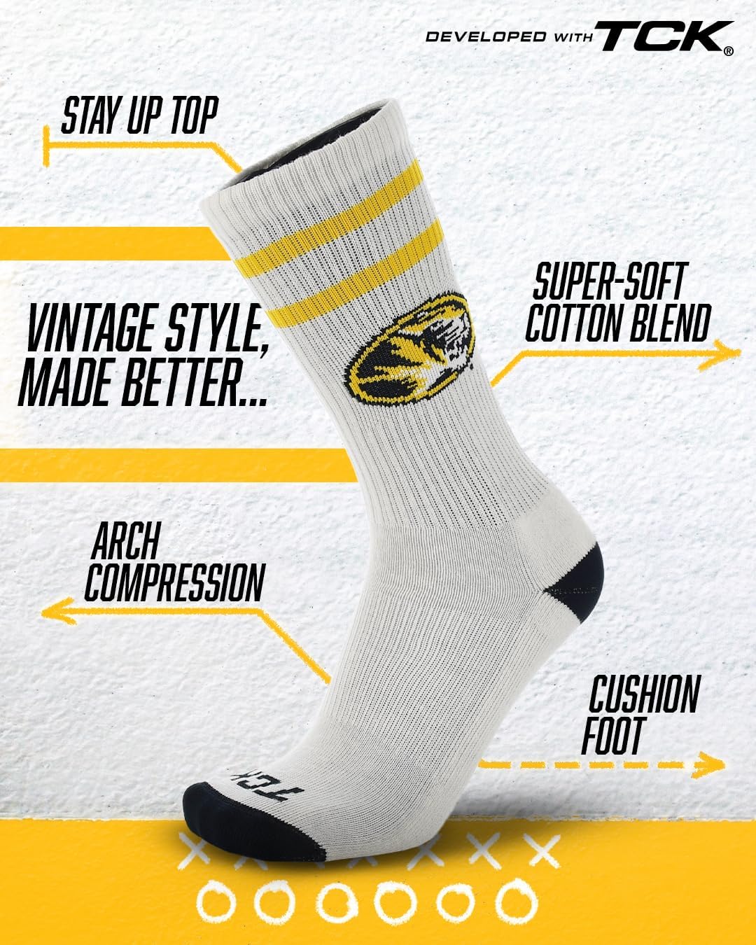 Vintage NCAA College Socks For Men and Women, Classic Soft Cotton Sock