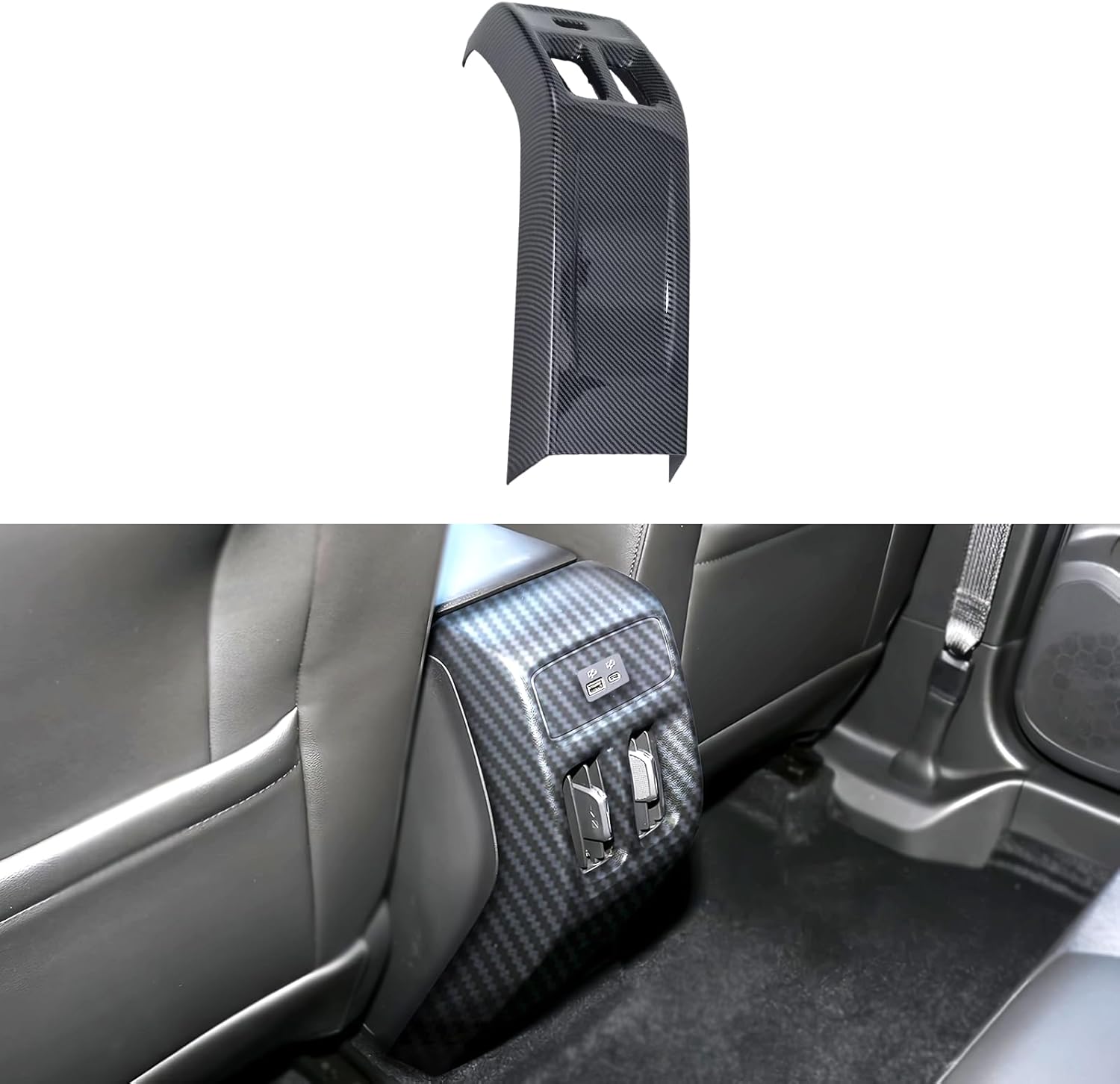 Rear Air Condition Vent Outlet Cover Auto Interior Accessories for Trax 2023-2026 Decoration Kit (Imitation Carbon Fiber Pattern)