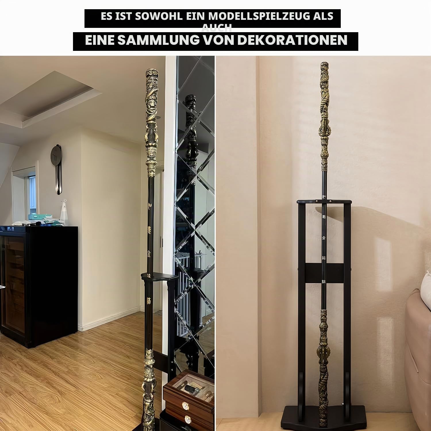 180,3 cm langer schwarzer Mythos Wukong Staff, einziehbar, Länge abschließbar, PU-Material (hochfestes Weichgummi) und Legierung, Ruyi Jingu Bang, 1:1 Wiederherstellung der Realität, Sun Wukong Staff,