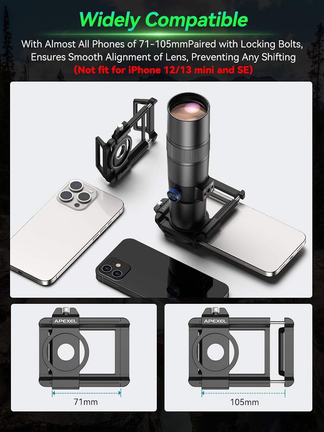 APEXEL 30X HD Telephoto Lens for iPhone Samsung Google Pixel and Android