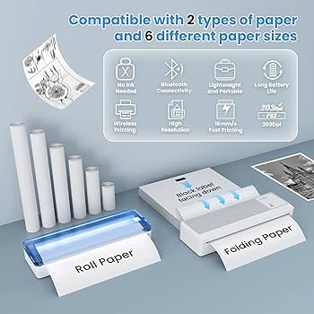 Amazon.co.jp: vretti P83 ポータブル サーマル プリンタ、ワイヤレス