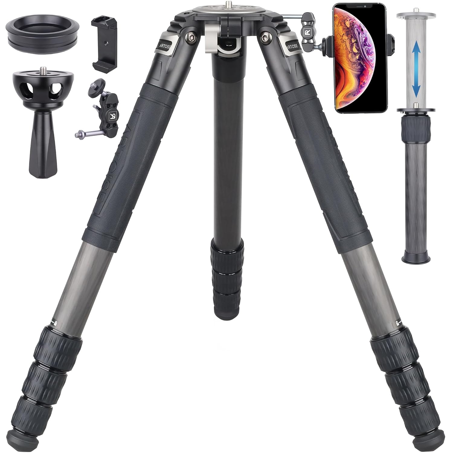 82 Carbon Fiber Bowl Tripod Heavy Duty Camera Tripod with 75mm Bowl and Adapter 10 Layers Carbon Fiber