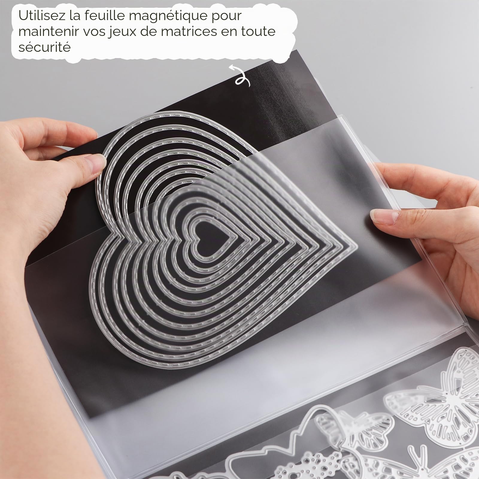 Lot de 10 pochettes pour classeur avec deux poches format A4 à 4 trous pour le rangement de matrices et de timbres, sacs protecteurs en PVC transparent imperméable pour matrices de découpe, pochoirs,