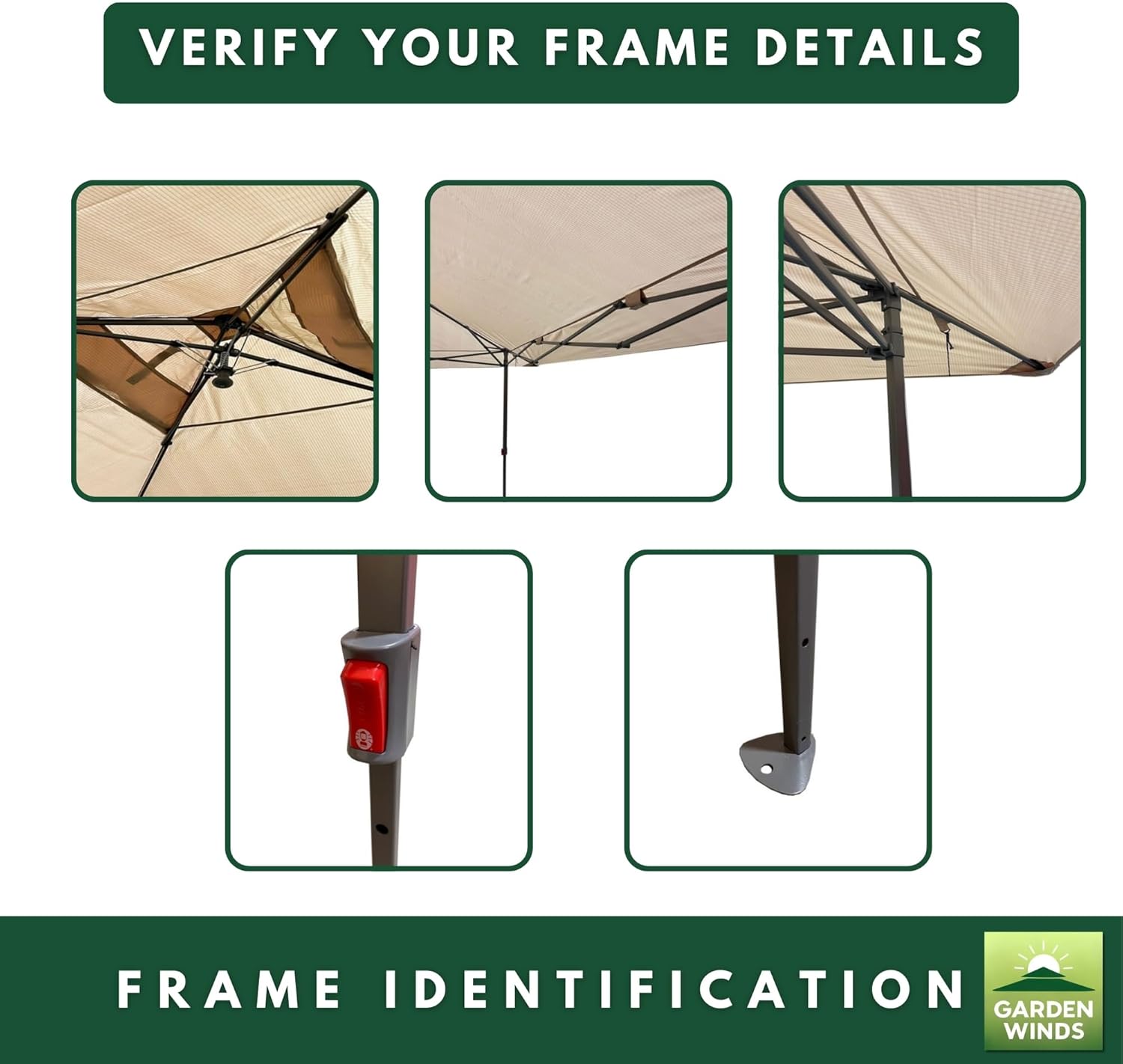 Garden Winds Reinforced RipLock 350 Replacement Canopy Top Cover Compatible with Coleman Oasis and Back Home 13' x 13' Single Tier Tent Gazebo Models 1606532 - Sage