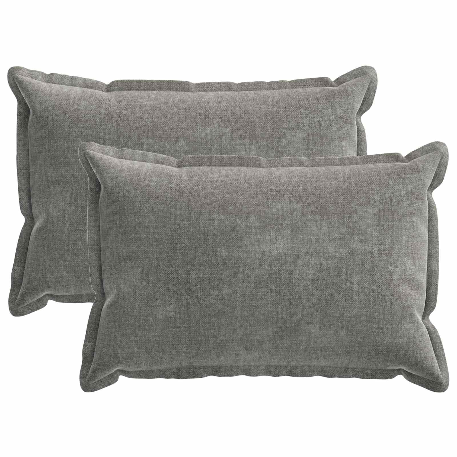 Lot de 2 taies d'oreiller Gris foncé 50 x 75 cm