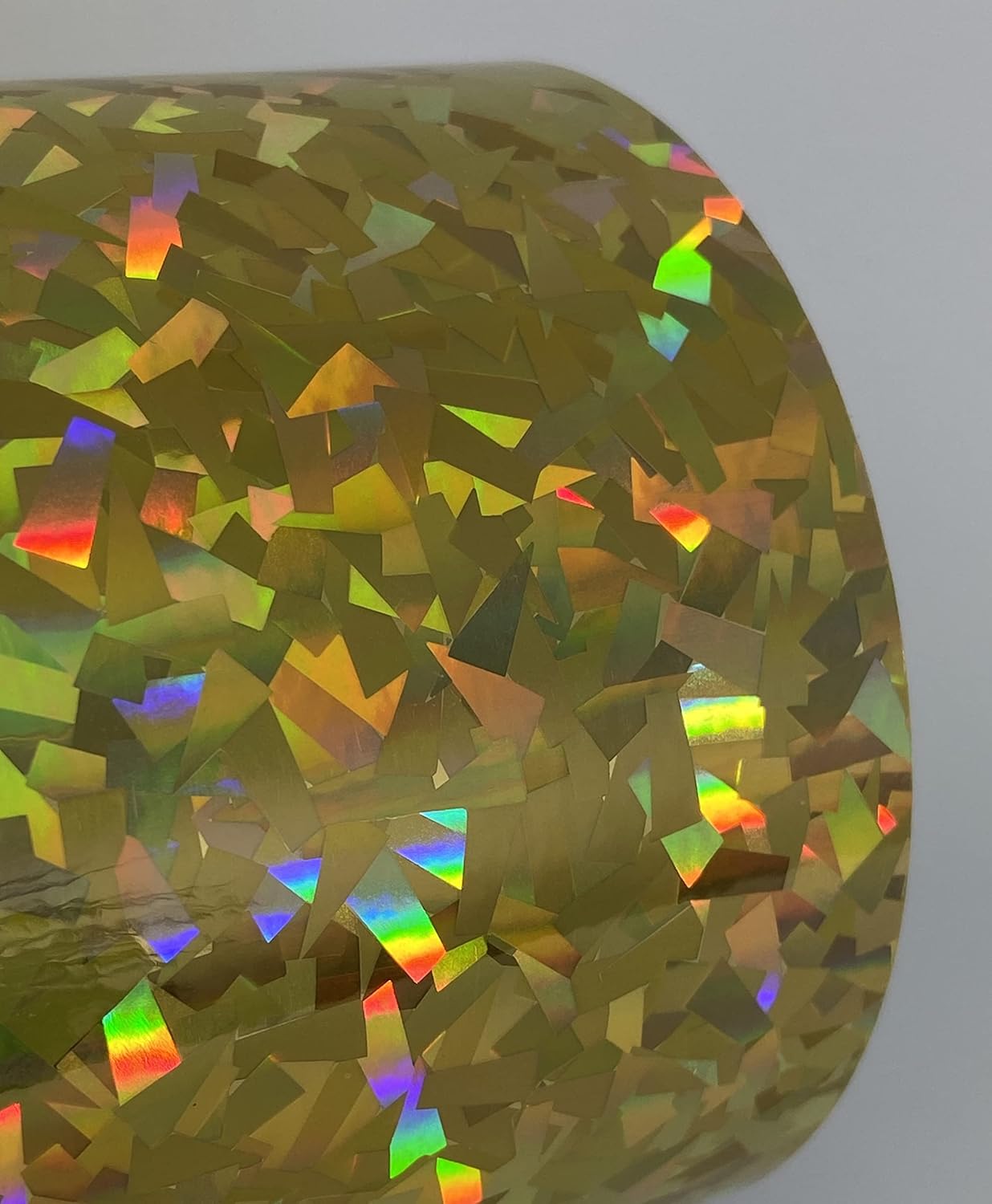 Holographic Crystal Sign Vinyl, HOLOCRYSTAL self-Adhesive Plastic (12 inch x 30 feet, Gold)