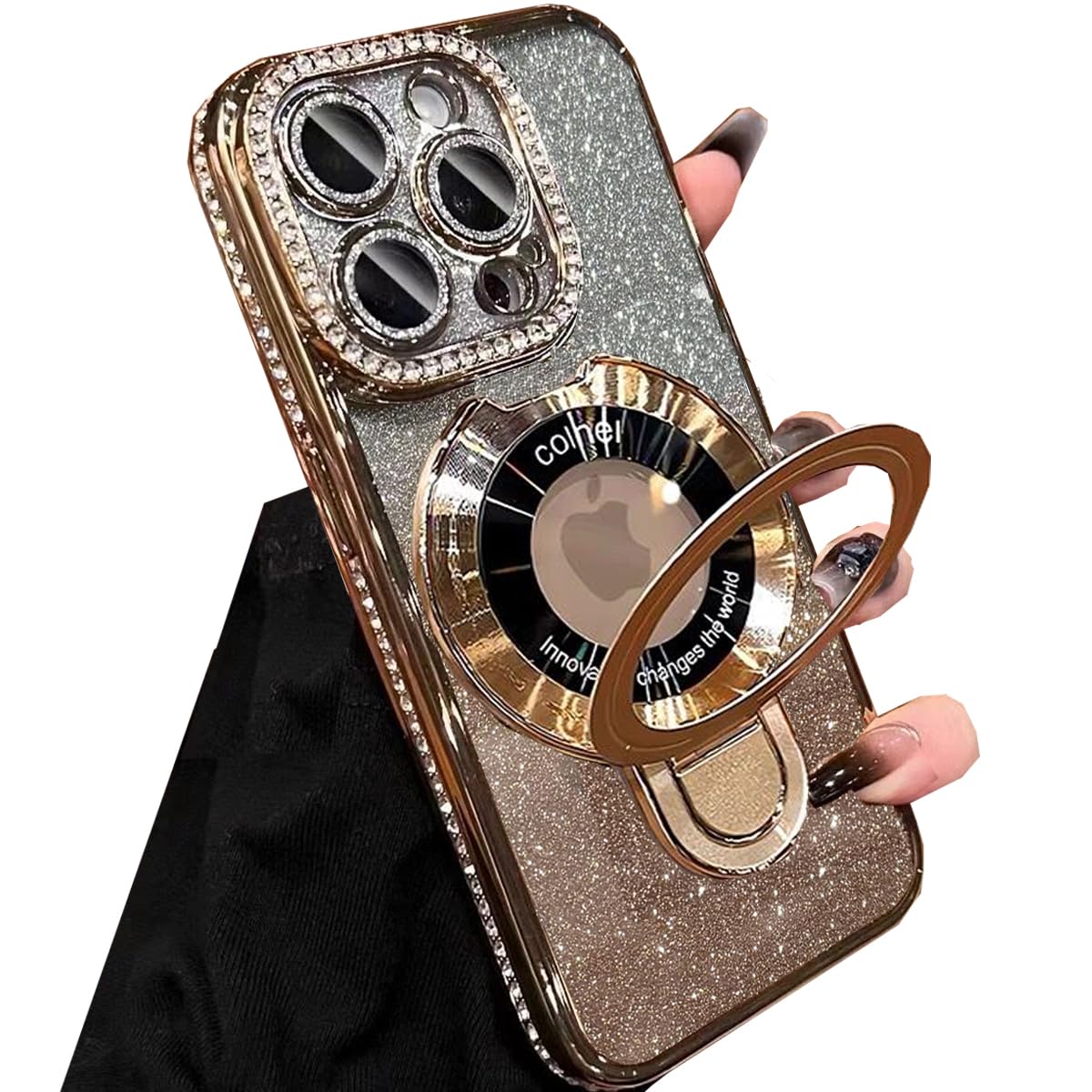 Amazon.com: Changjia Magnetic Stand Glitter Case for iPhone 16 Pro