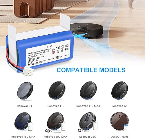Miniatura 5 de DTK Repuesto para eufy RoboVac 11 11C 11S Plus 11S MAX 12 15C 15C MAX 15T 25C 30C G10 Hybrid G30 Edge R500 R450 y Ecovacs Deebot N79 N79S N95 DN622