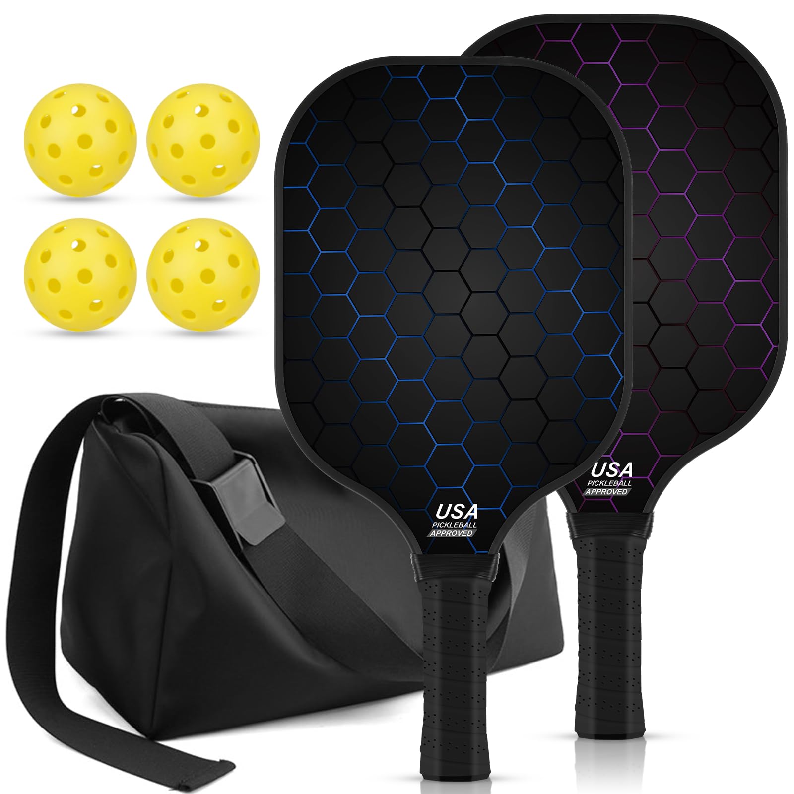 Jobunai T300 Carbon Fiber Pickleball Paddles Set of 2