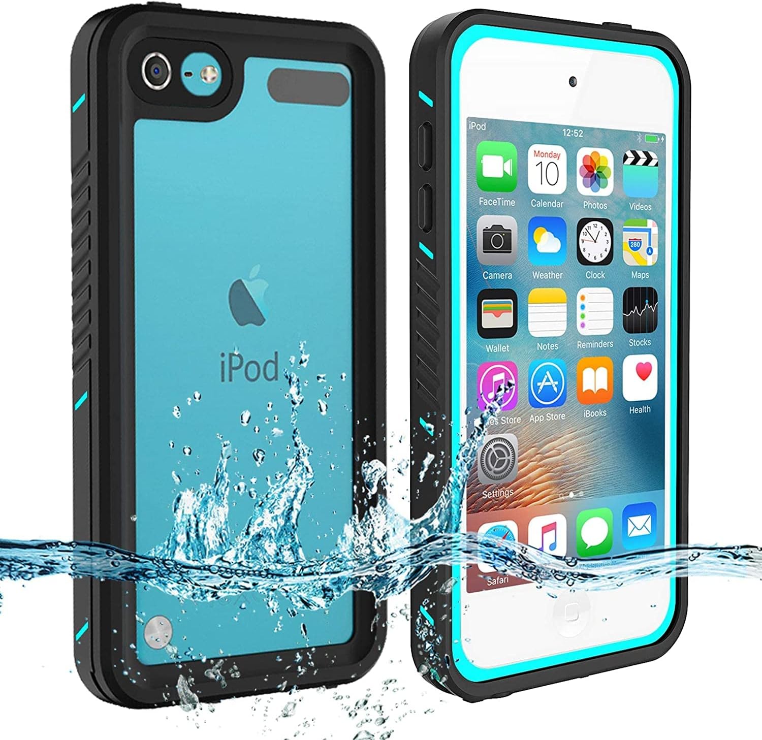 BESINPOfor iPod Touch 7th/6th/5th Generation Case Waterproof, iPod Touch Case Shockproof 360 Full Body Heavy Duty Defender Protective Cover for Diving Swimming Snorkeling Case for iPod Touch 7/6/5