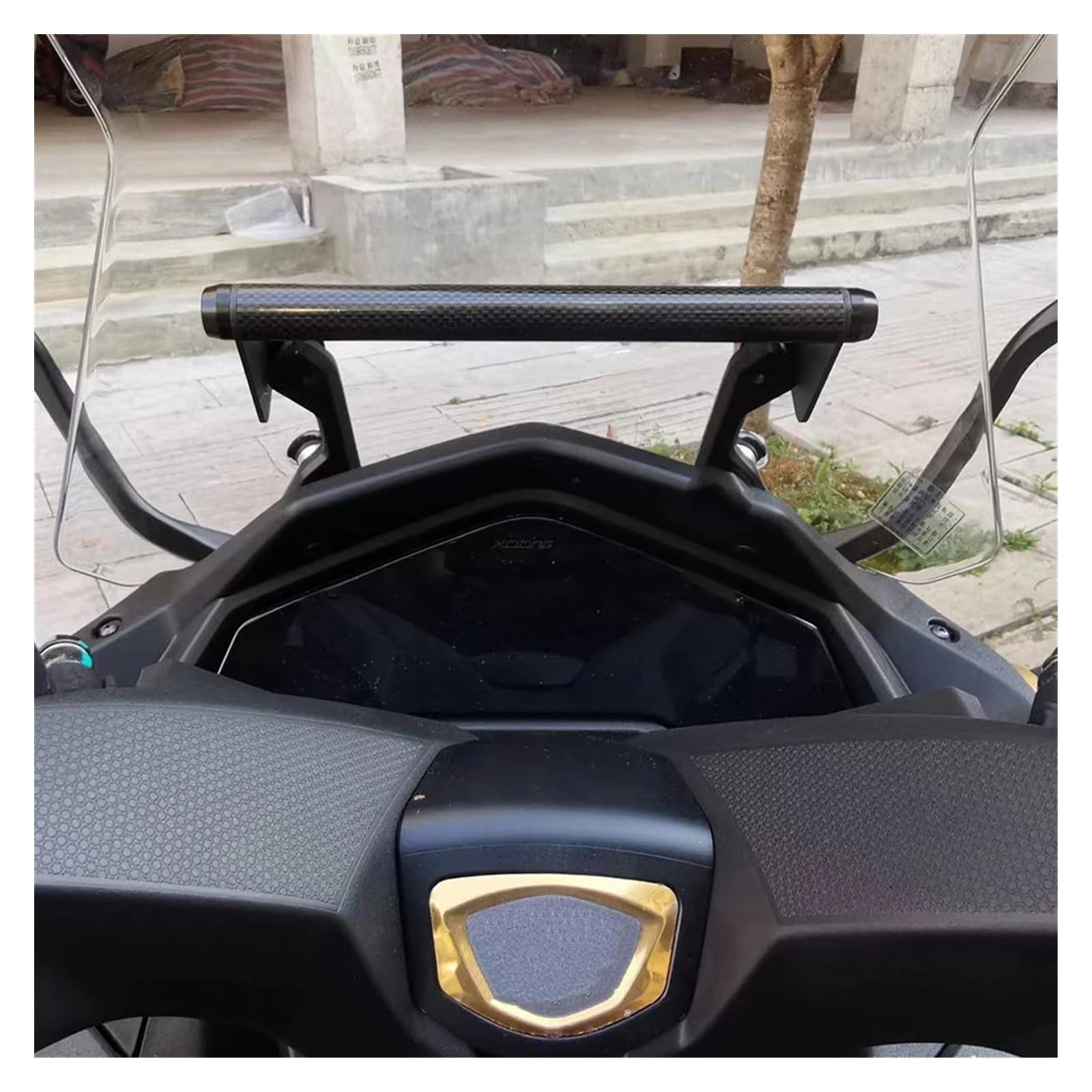 Support téléphone portable KYMCO DTX 125 support navigation avec plaque GPS carbone