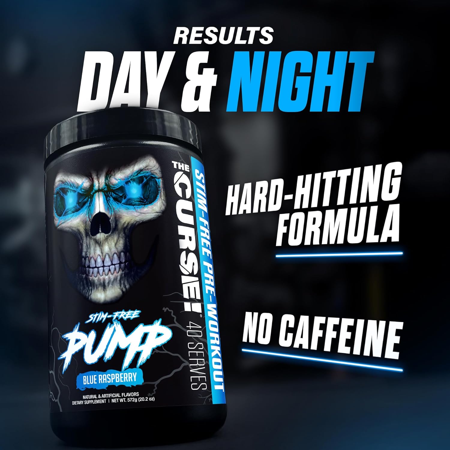 JNX SPORTS The Curse! Pump – Stim-Free Pre-Workout | Blue Raspberry 40 Serves | Caffeine-Free Pump Pre Workout, Non-Stim Nitric Oxide Preworkout for Men & Women - Image 5