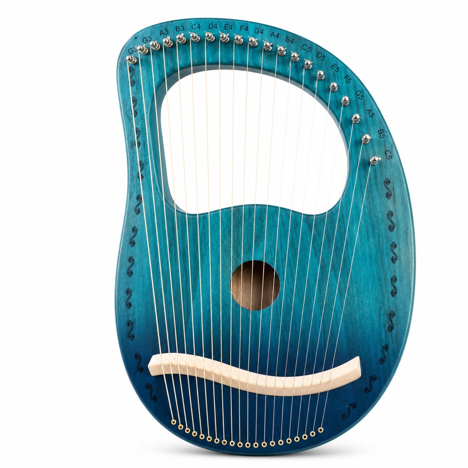 Arpa con 19 Corde Compatta Strumento a Corda a Scatola Scatola Portatile Strumento per Studenti, Musicisti, Studio, Blu Marino