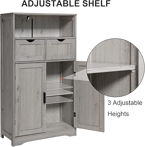 Miniatura 6 de Iwell Armario de almacenamiento grande, con 2 cajones y gabinete esquinero de esquina para almacenamiento de juguetes en cubo de esquina para