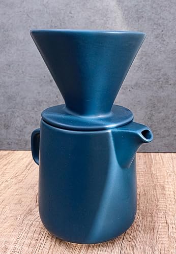 Ebros Gift Colorido acabado mate de porcelana portátil artesanal artesanal estilo barista cafetera jarra jarra jarra con filtro verter sobre gotero